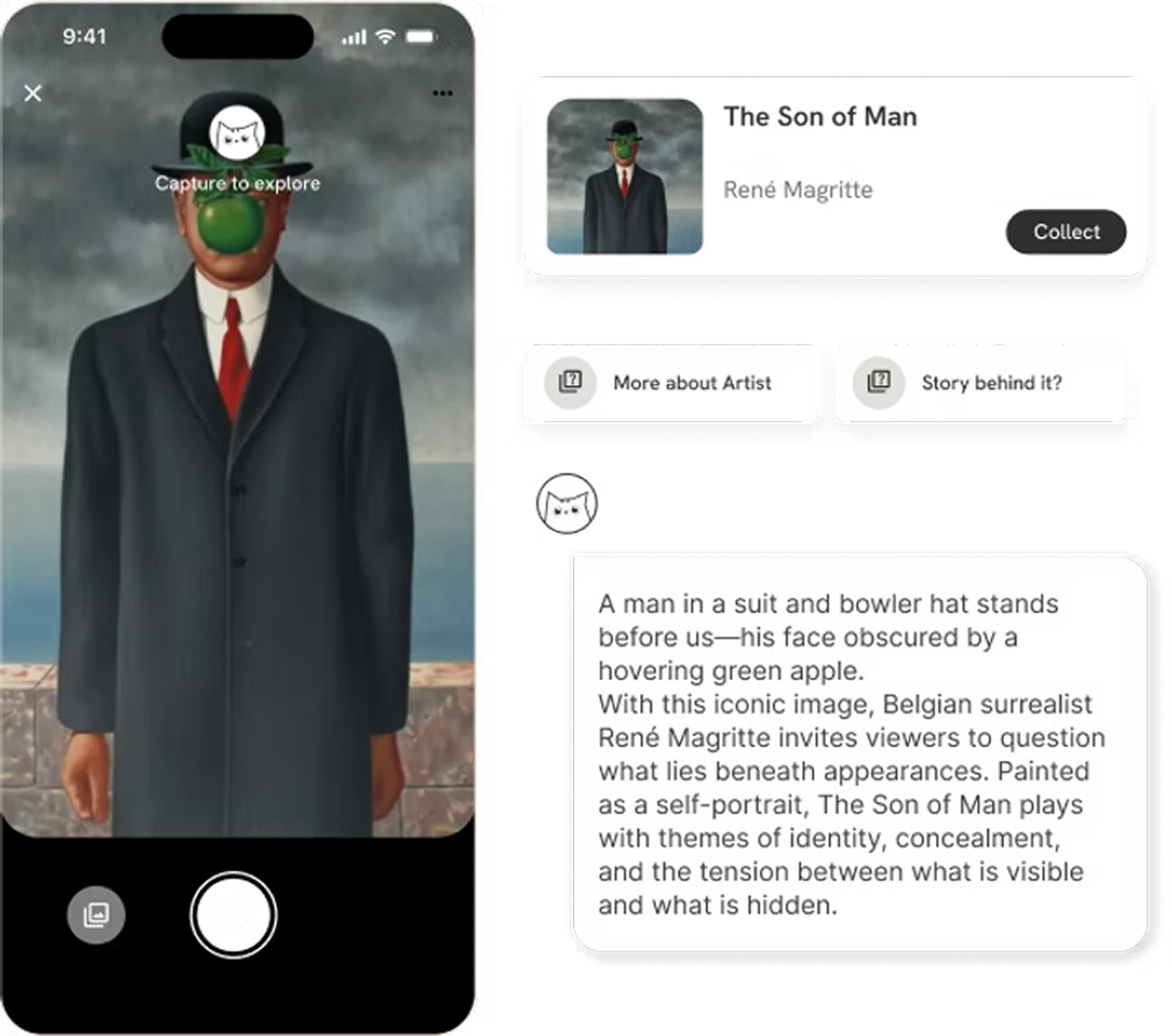 Artwork recognition UI